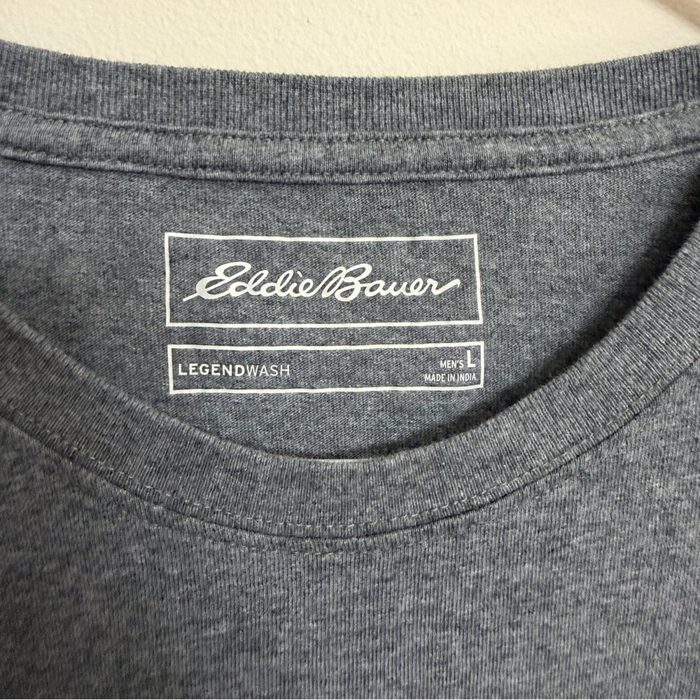 Eddie Bauer Men's Charcoal Long Sleeve Tee - Picture 2 of 3